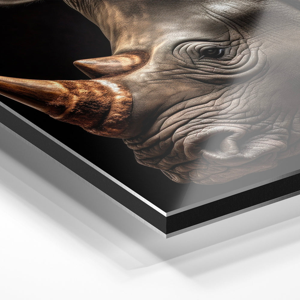 Gros plan du relief : la surépaisseur d'encre en lumière rasante sur aluminium Dibond.