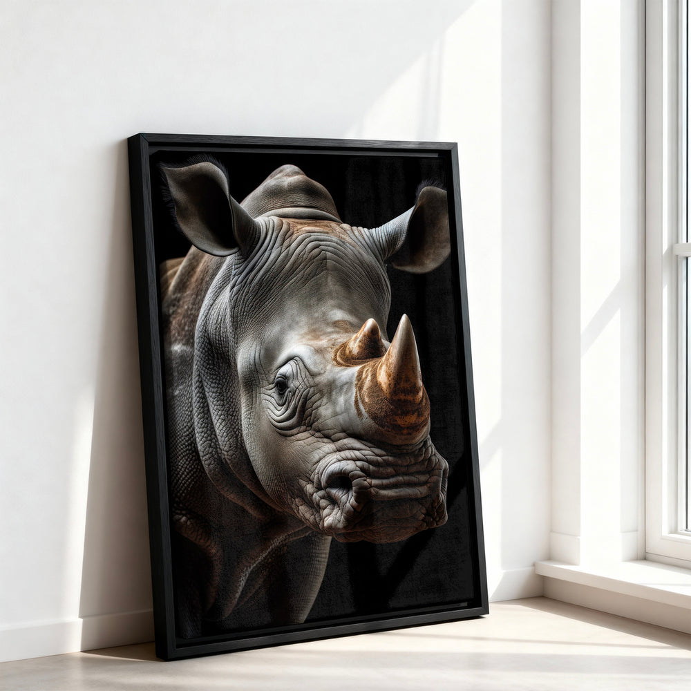 Le tableau accroché en situation dans un intérieur meublé.