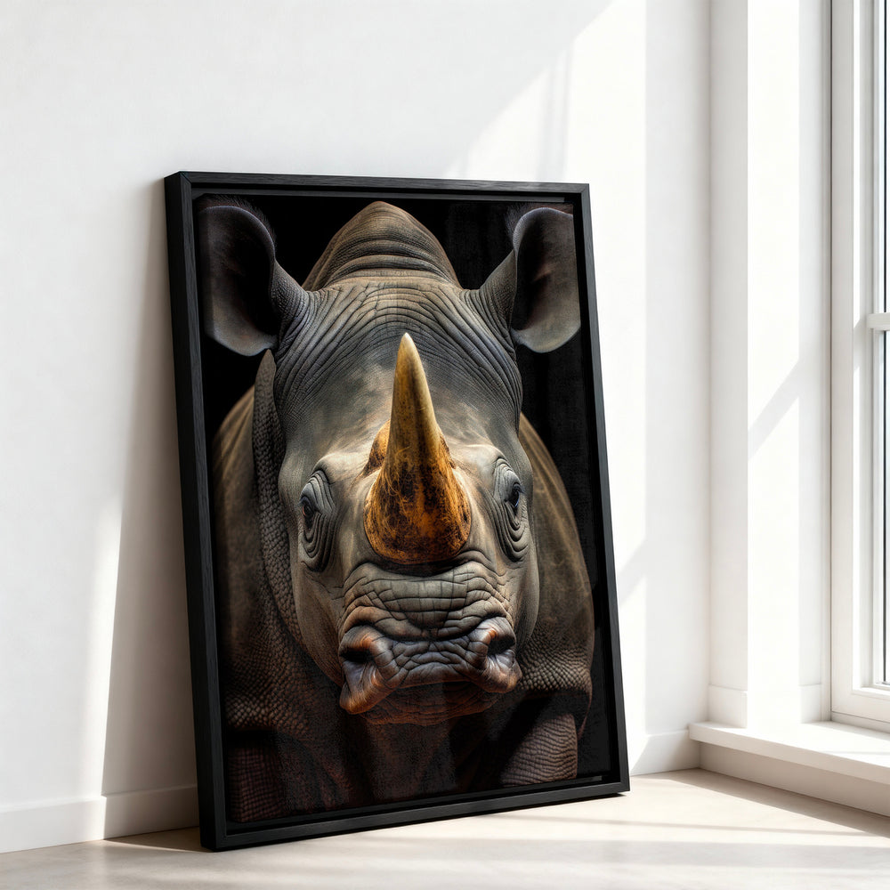Le tableau accroché en situation dans un intérieur meublé.