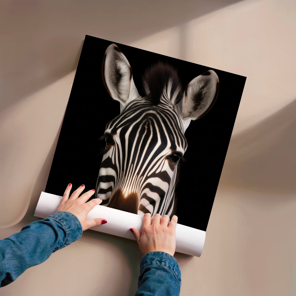 L'impression présentée en poster, sans encadrement, sur un mur neutre.