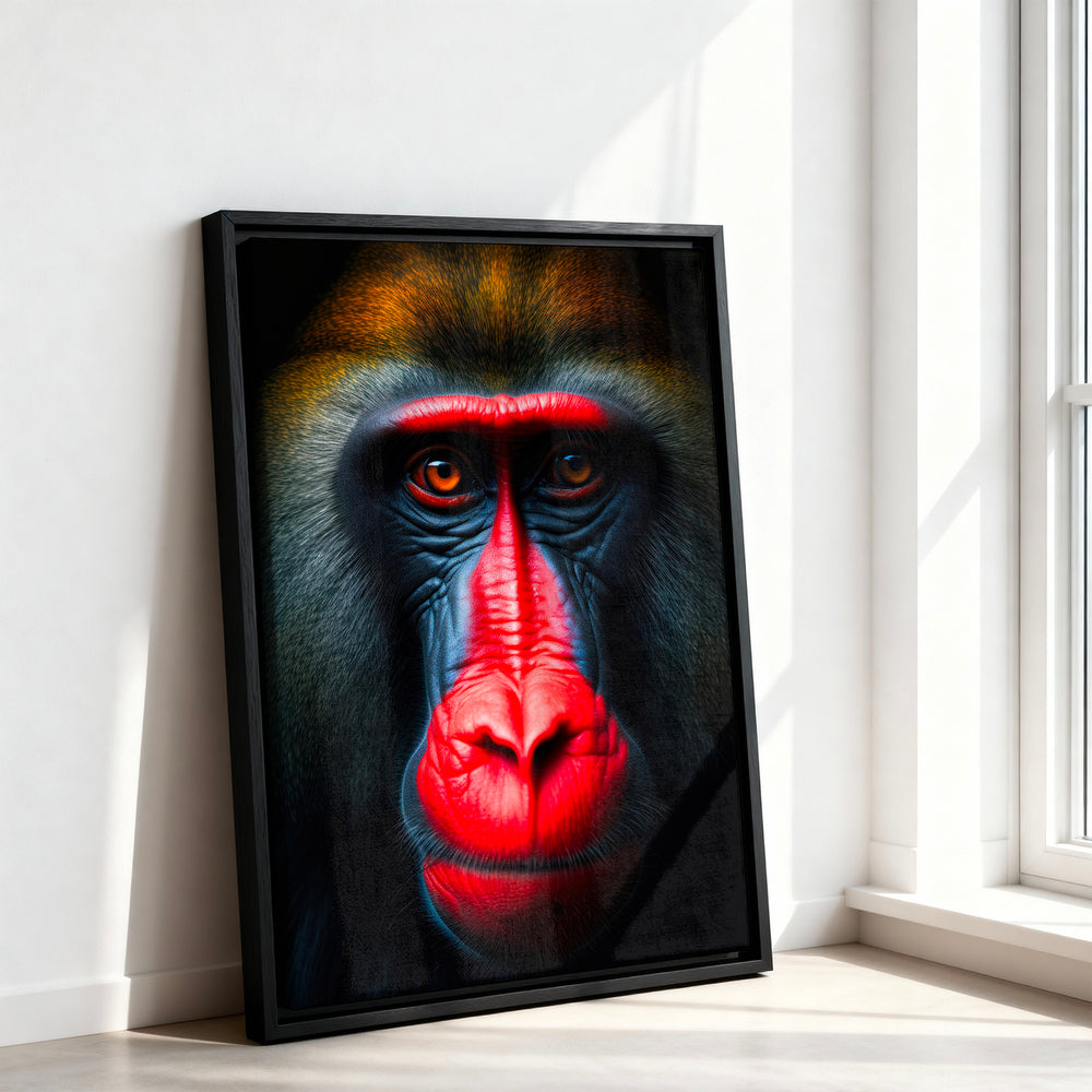 Le tableau accroché en situation dans un intérieur meublé.