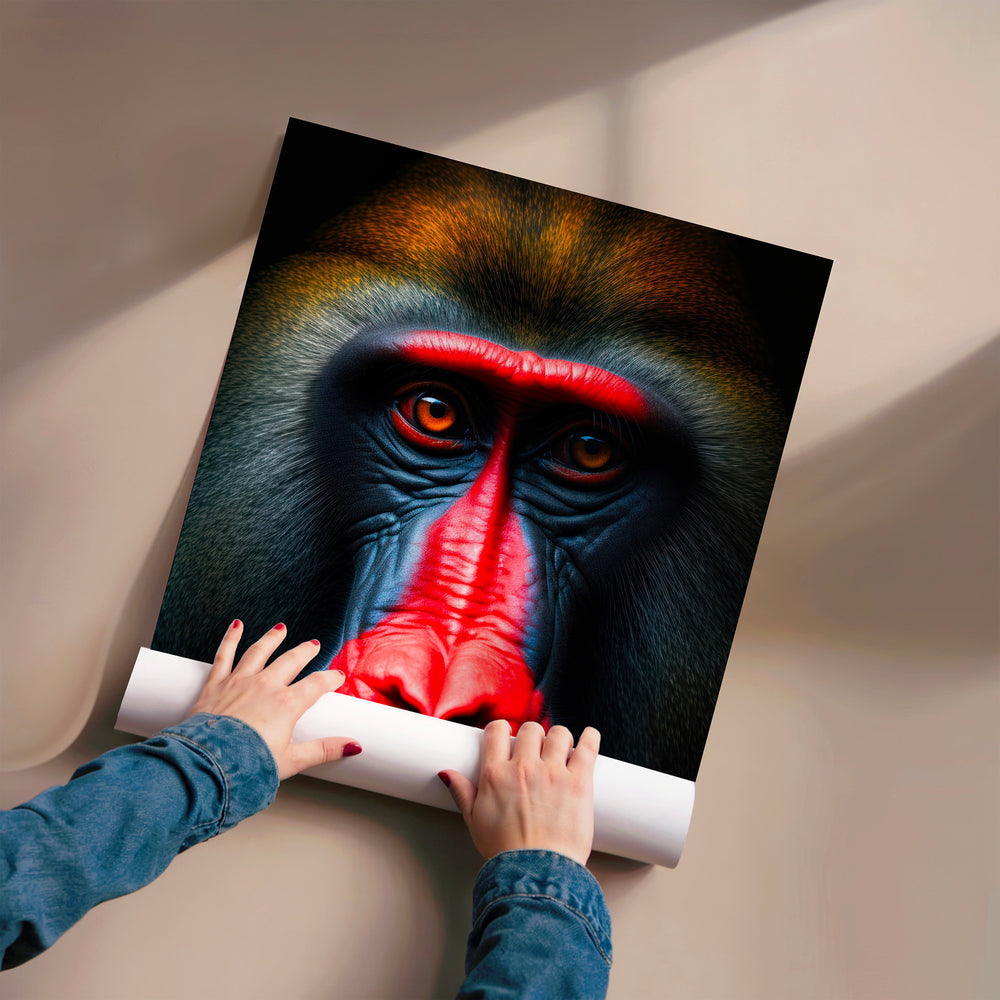 L'impression présentée en poster, sans encadrement, sur un mur neutre.