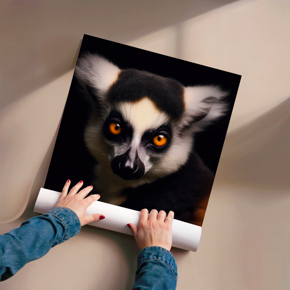 L'impression présentée en poster, sans encadrement, sur un mur neutre.