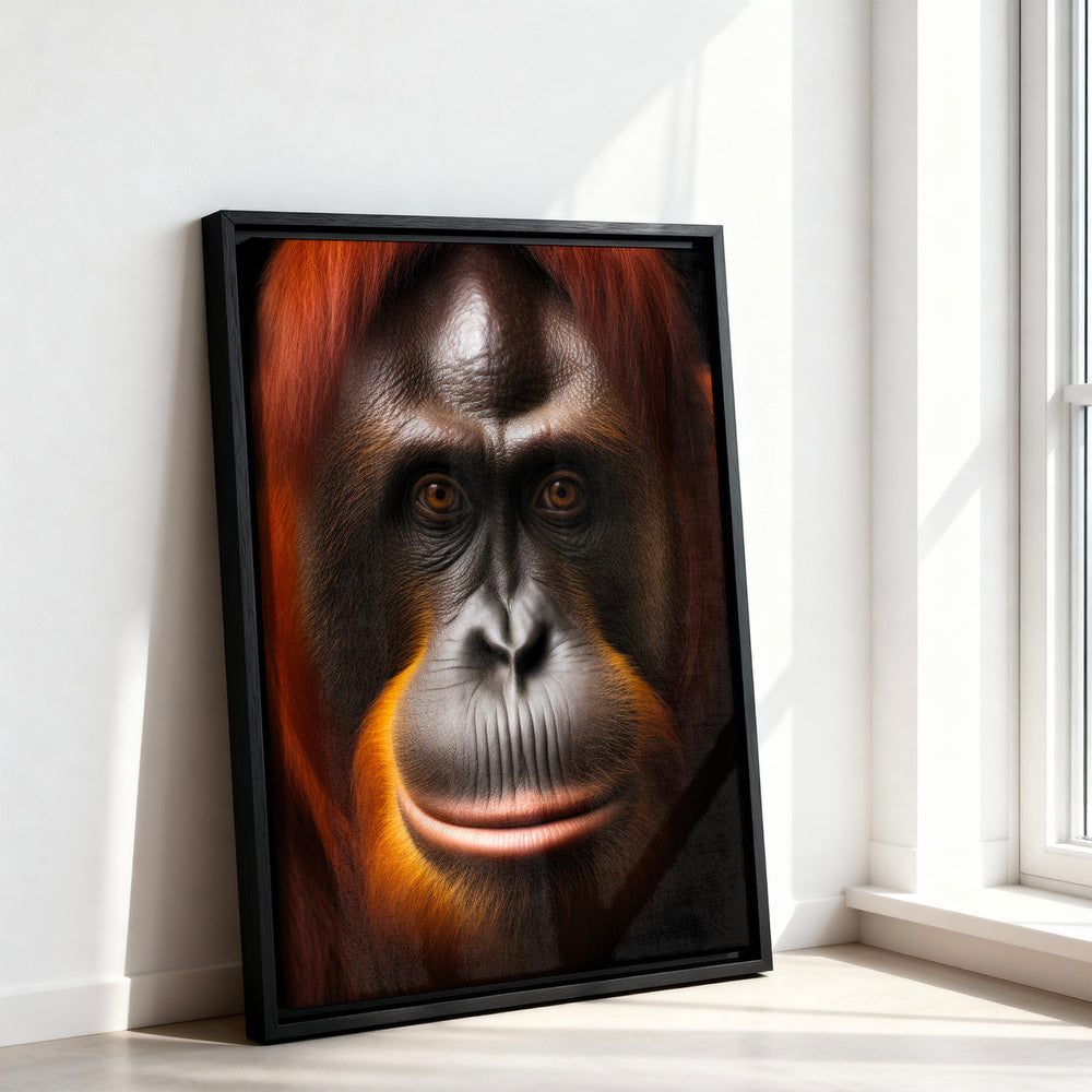 Le tableau accroché en situation dans un intérieur meublé.