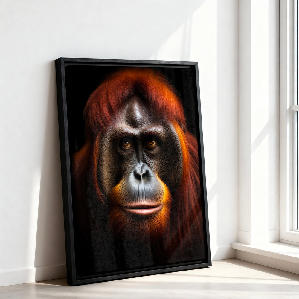 Le tableau accroché en situation dans un intérieur meublé.