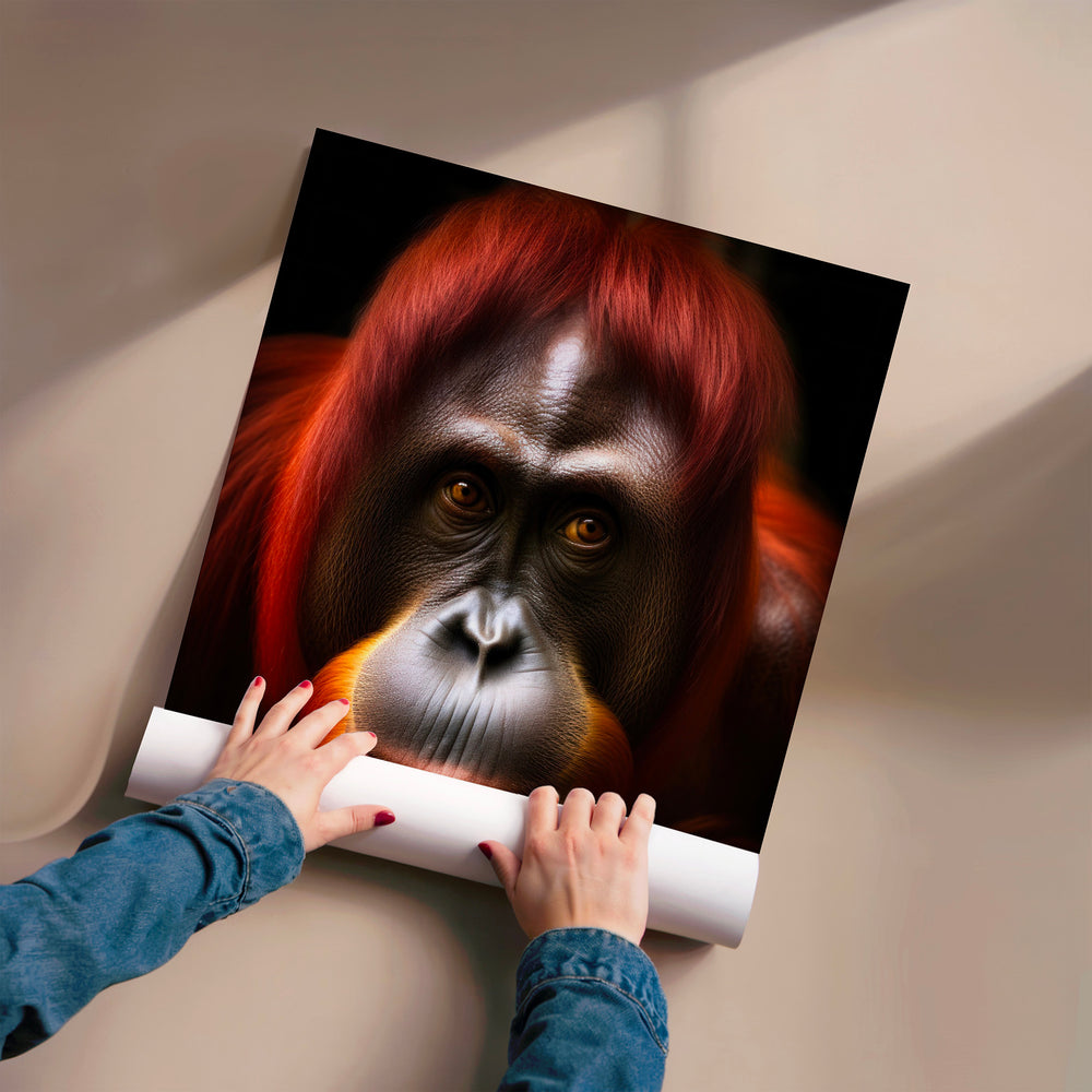 L'impression présentée en poster, sans encadrement, sur un mur neutre.