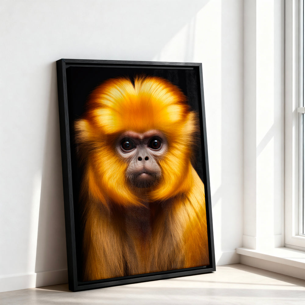 Le tableau accroché en situation dans un intérieur meublé.