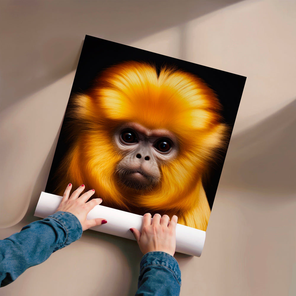 L'impression présentée en poster, sans encadrement, sur un mur neutre.