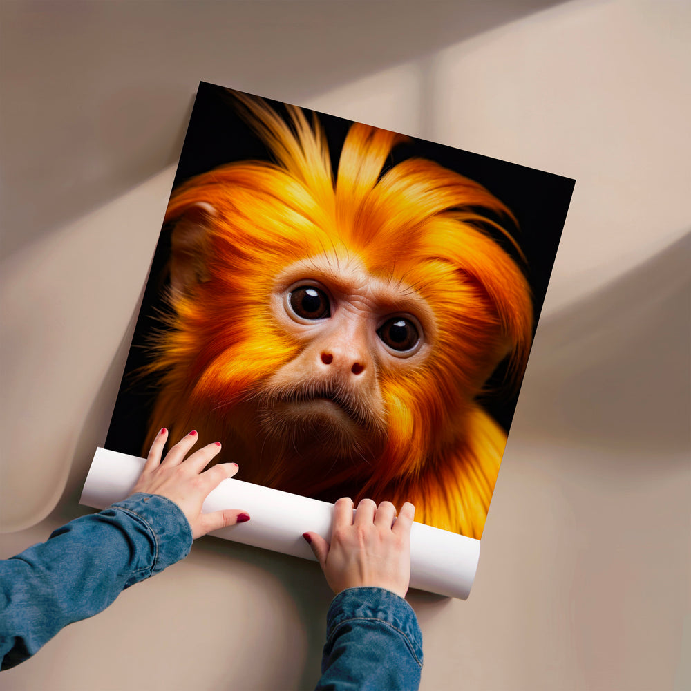 L'impression présentée en poster, sans encadrement, sur un mur neutre.