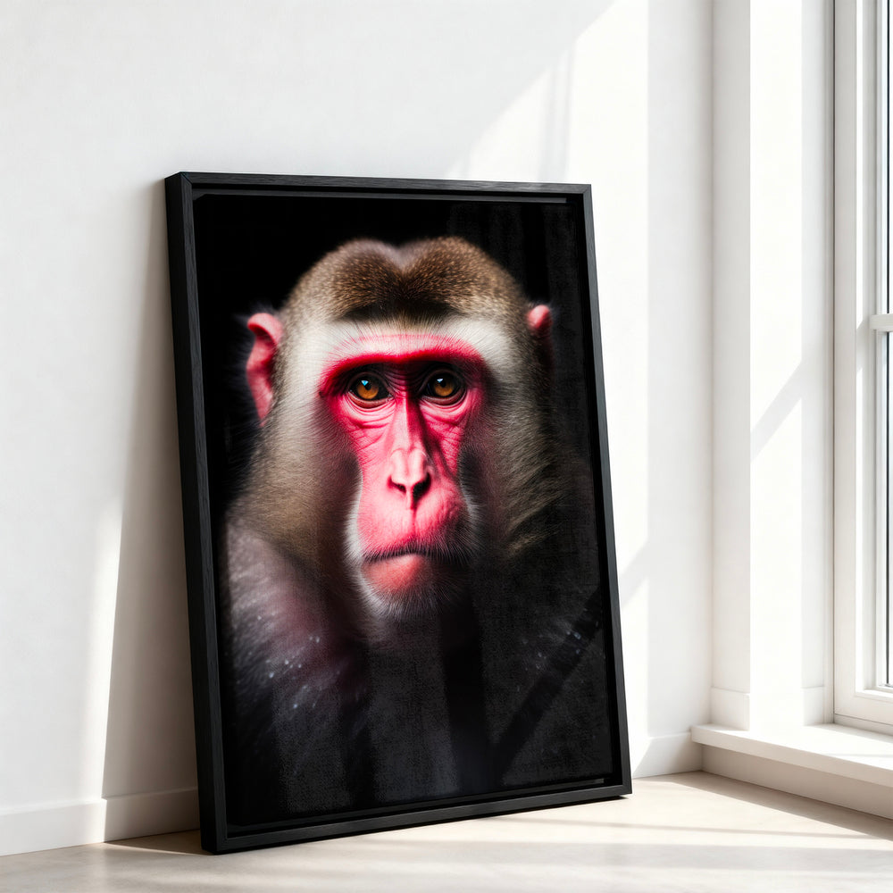 Le tableau accroché en situation dans un intérieur meublé.
