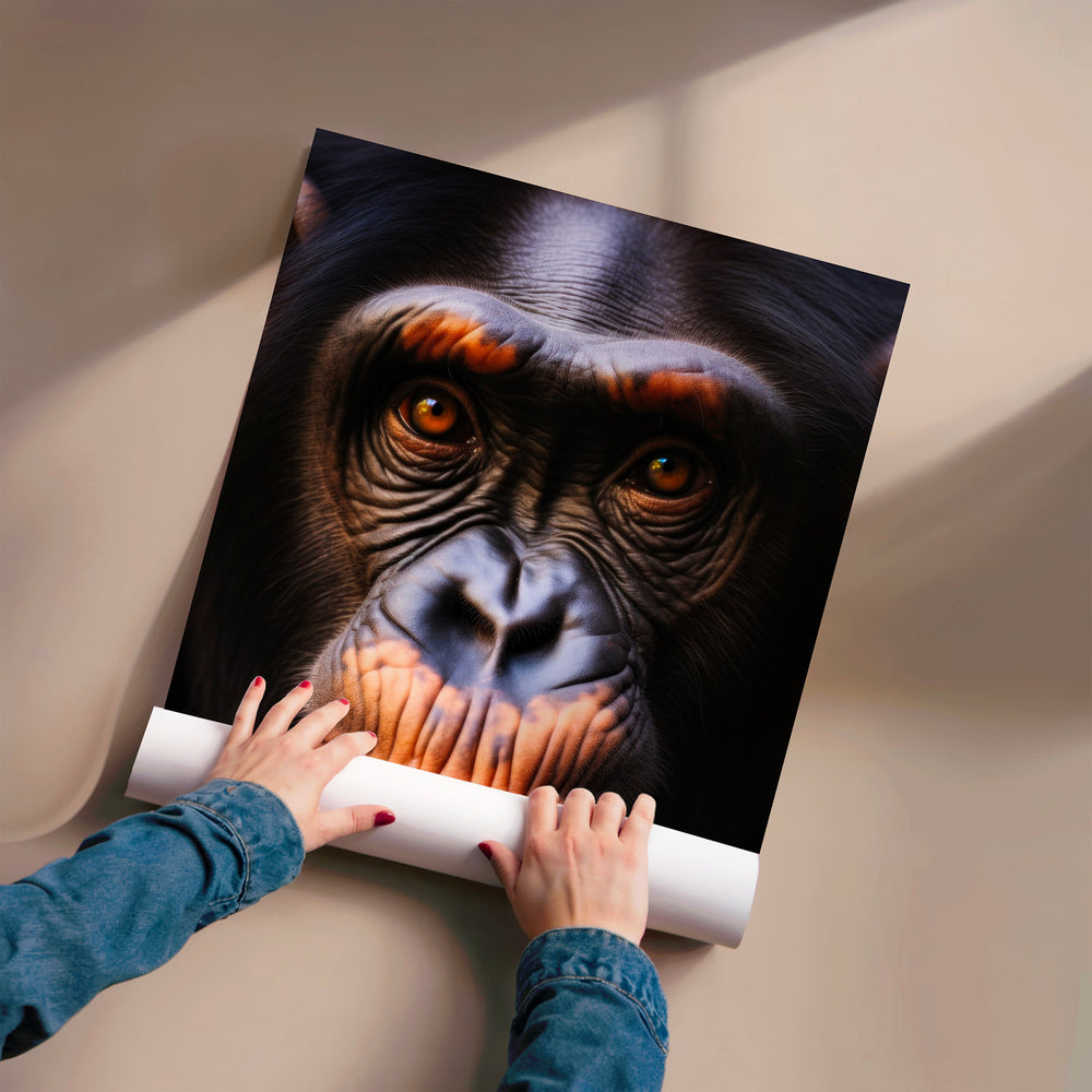 L'impression présentée en poster, sans encadrement, sur un mur neutre.