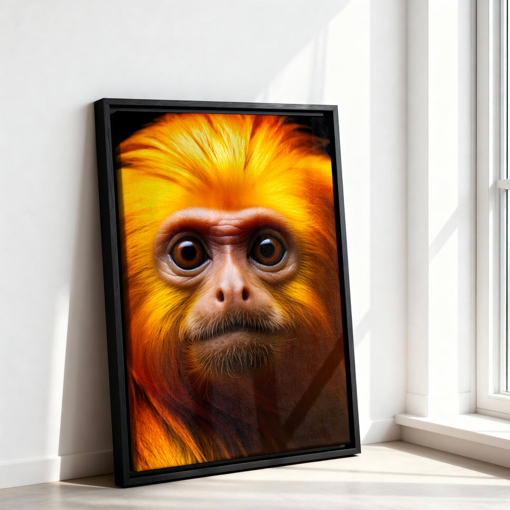 Le tableau accroché en situation dans un intérieur meublé.