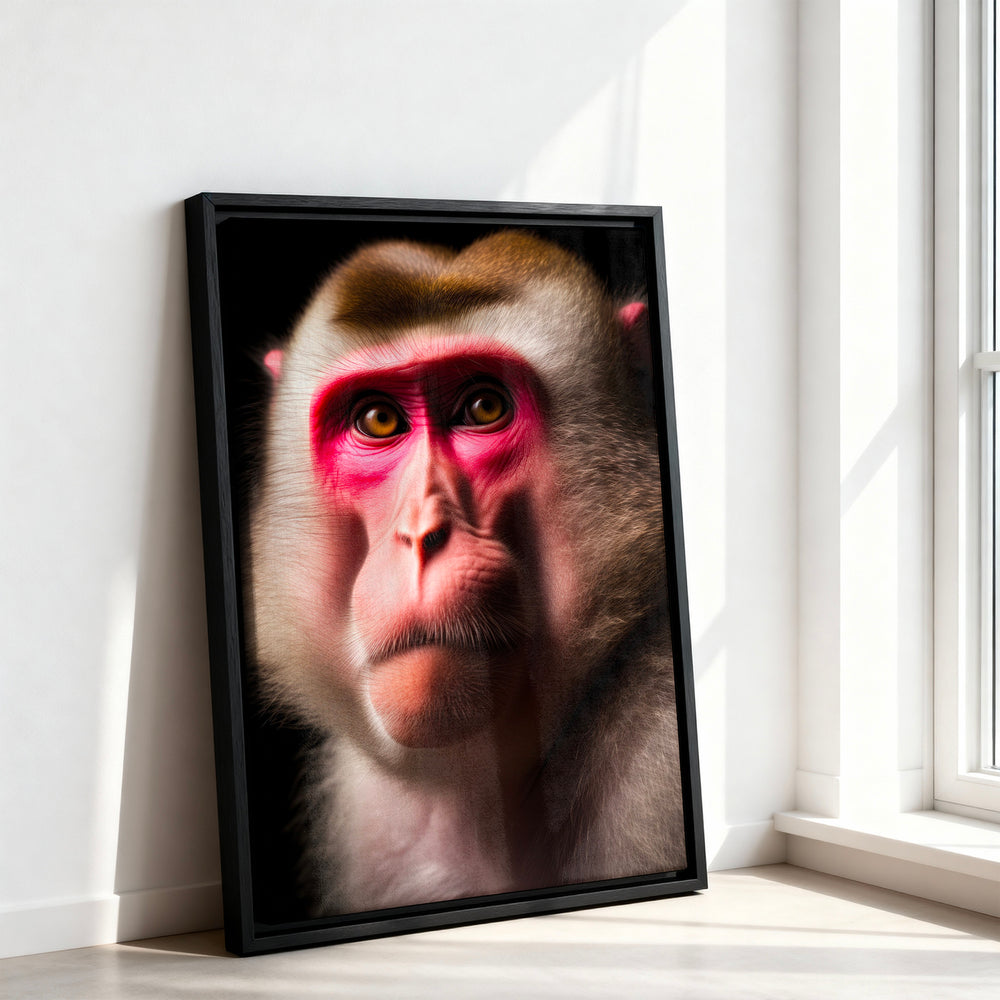 Le tableau accroché en situation dans un intérieur meublé.