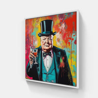 Winston Churchill-Canvas-artwall-20x20 cm-White-Artwall