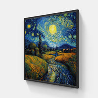 Van Gogh's Starry Universe-Canvas-artwall-20x20 cm-Black-Artwall