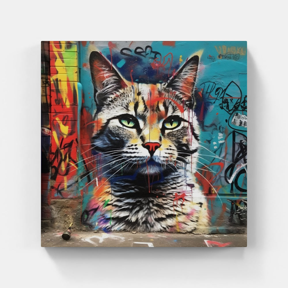Cat is playing-Canvas-artwall-Artwall