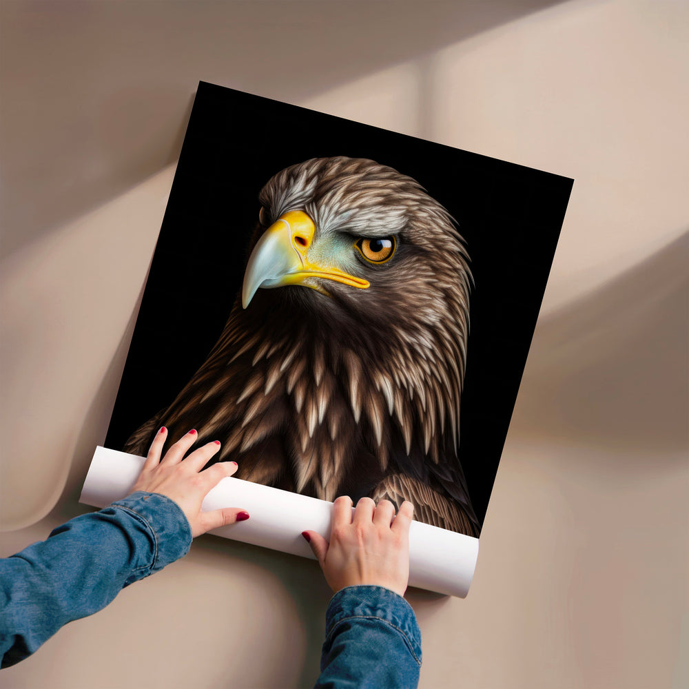 L'impression présentée en poster, sans encadrement, sur un mur neutre.