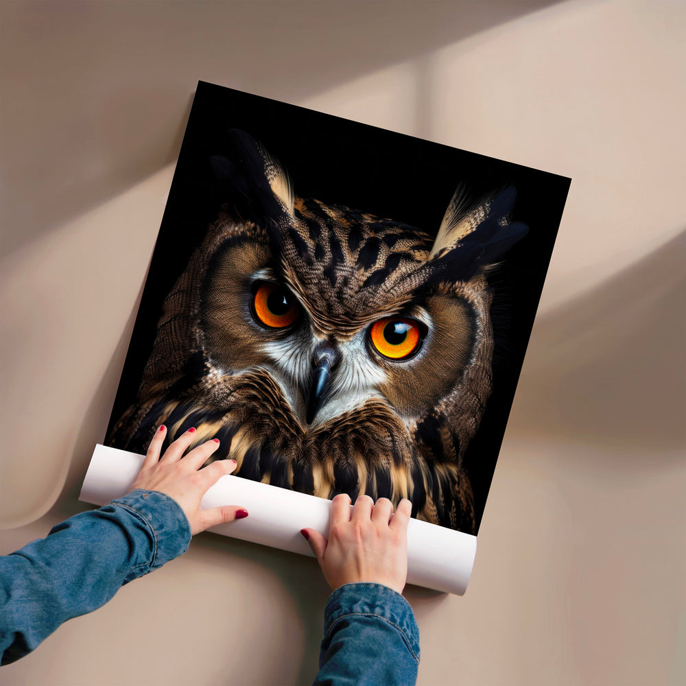 L'impression présentée en poster, sans encadrement, sur un mur neutre.