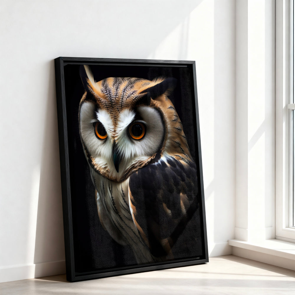 Le tableau accroché en situation dans un intérieur meublé.