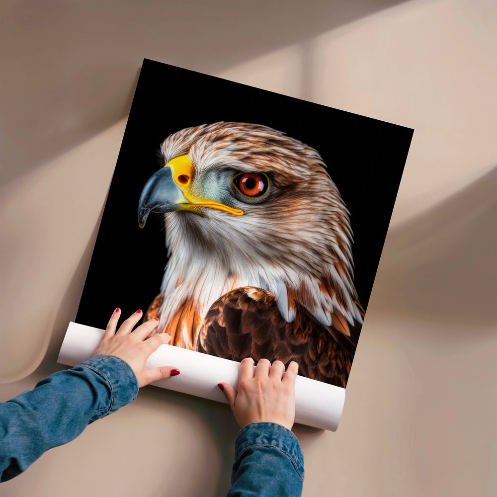 L'impression présentée en poster, sans encadrement, sur un mur neutre.