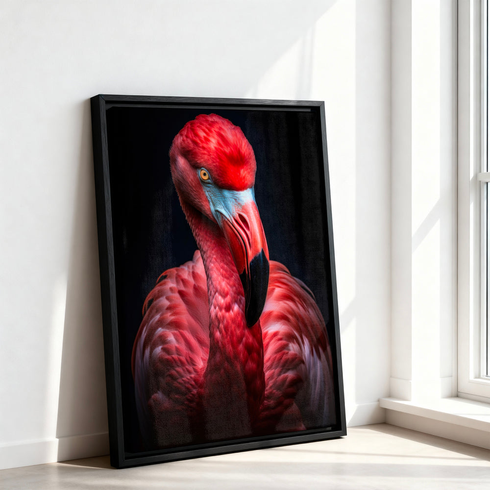 Le tableau accroché en situation dans un intérieur meublé.