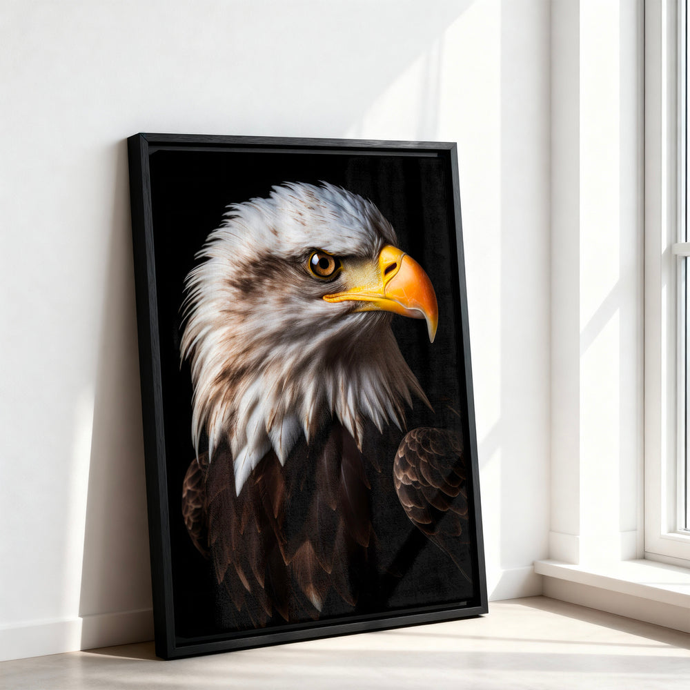 Le tableau accroché en situation dans un intérieur meublé.