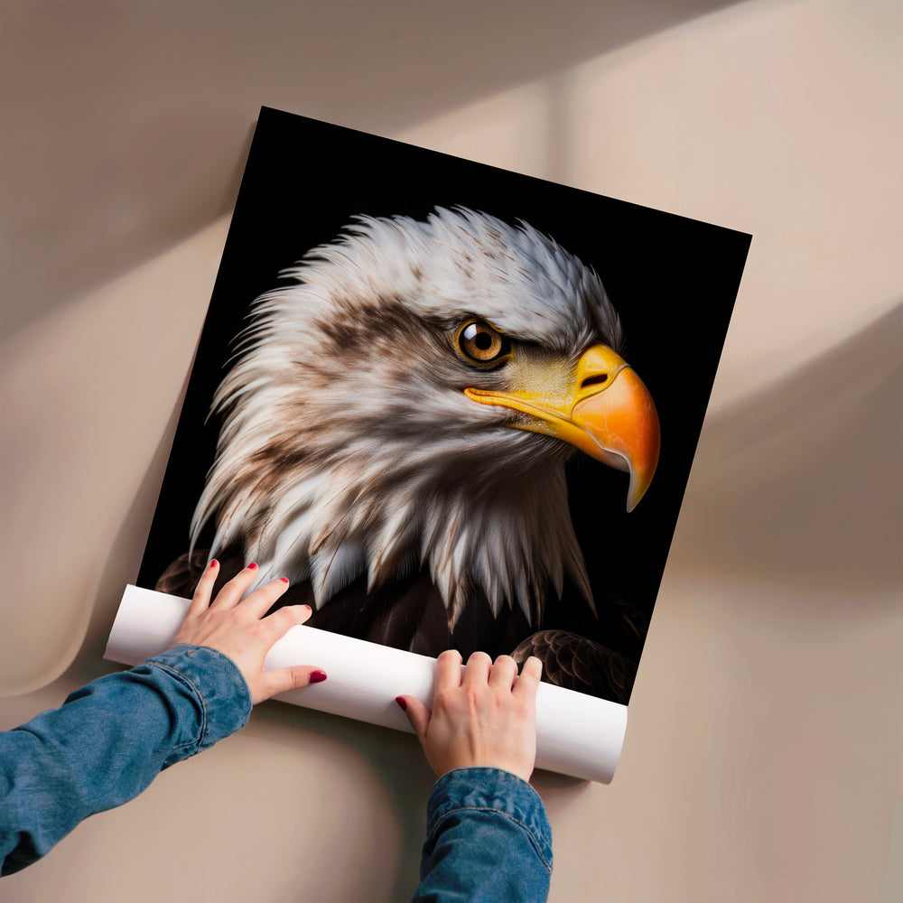 L'impression présentée en poster, sans encadrement, sur un mur neutre.