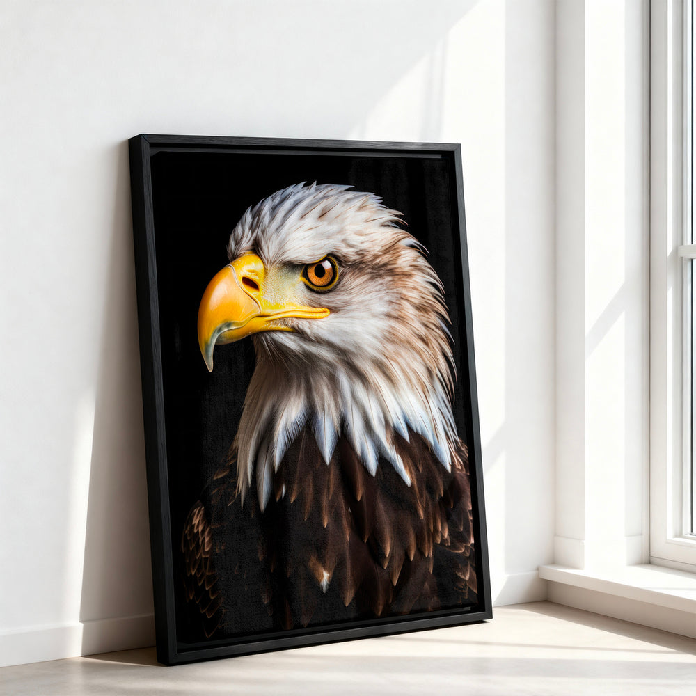 Le tableau accroché en situation dans un intérieur meublé.