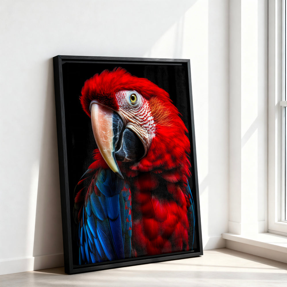 Le tableau accroché en situation dans un intérieur meublé.