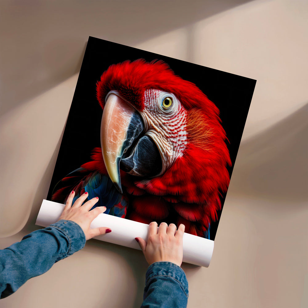 L'impression présentée en poster, sans encadrement, sur un mur neutre.