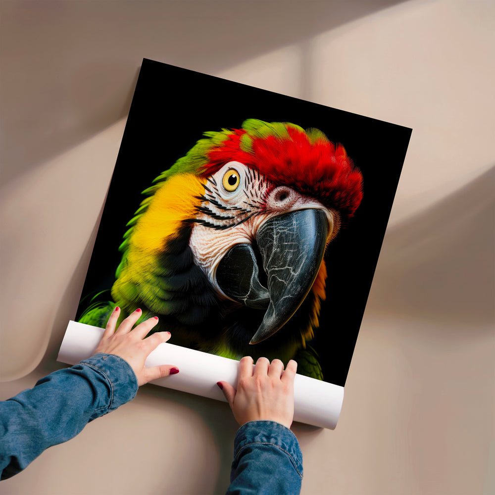 L'impression présentée en poster, sans encadrement, sur un mur neutre.