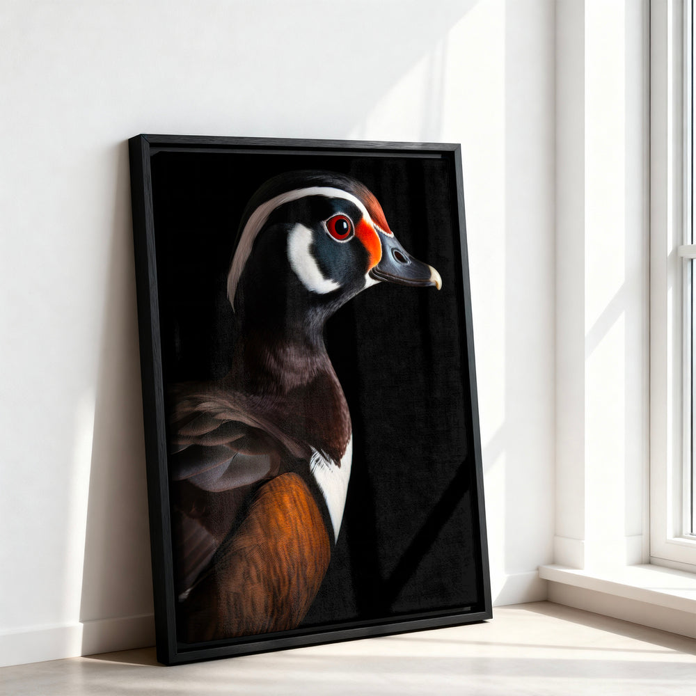 Le tableau accroché en situation dans un intérieur meublé.