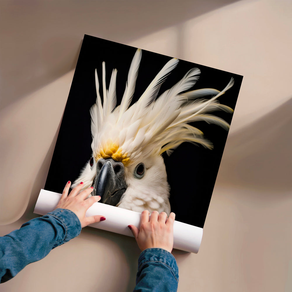 L'impression présentée en poster, sans encadrement, sur un mur neutre.