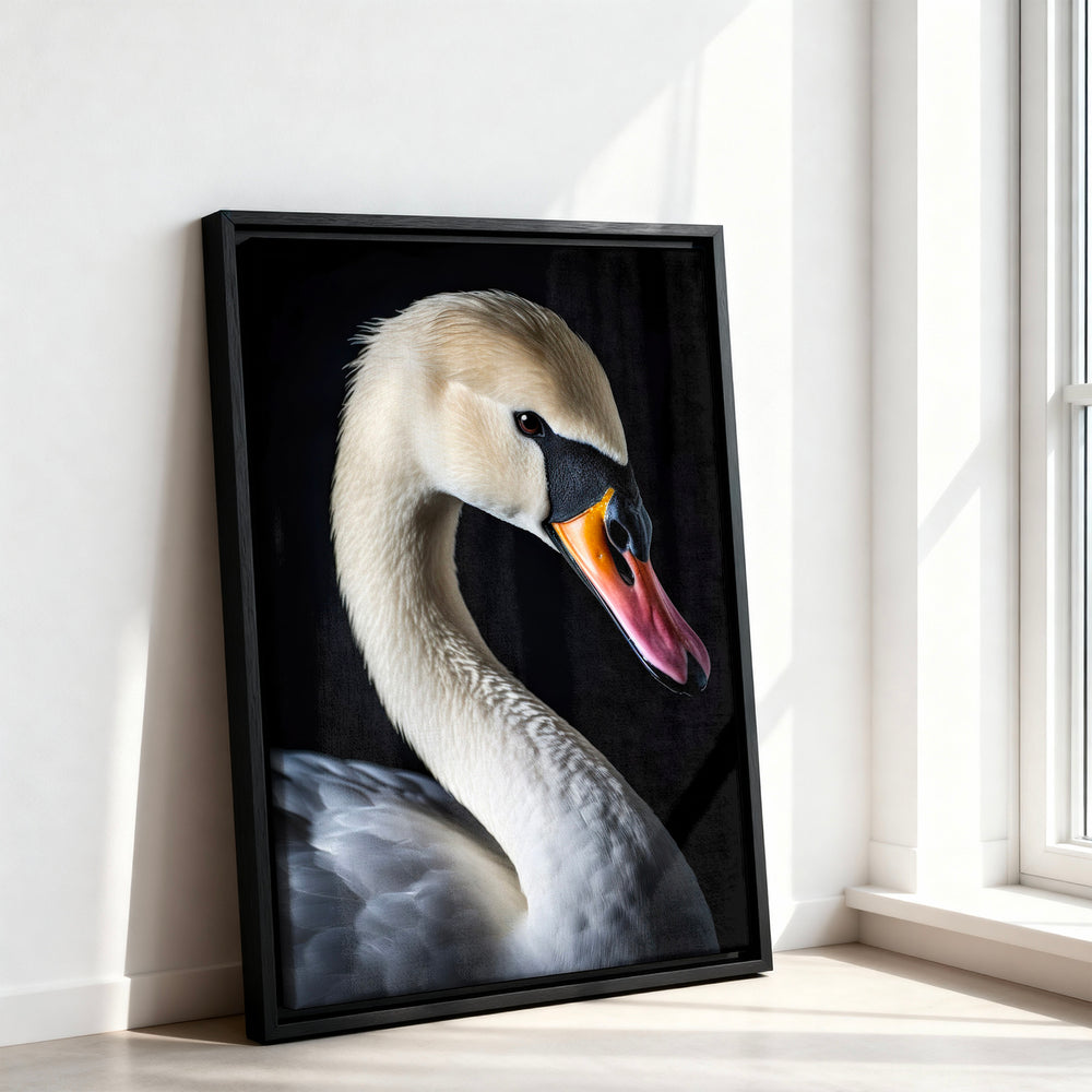Le tableau accroché en situation dans un intérieur meublé.