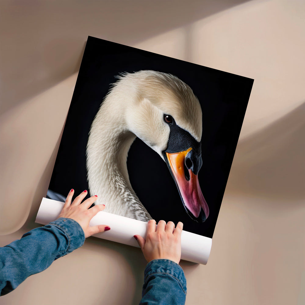 L'impression présentée en poster, sans encadrement, sur un mur neutre.