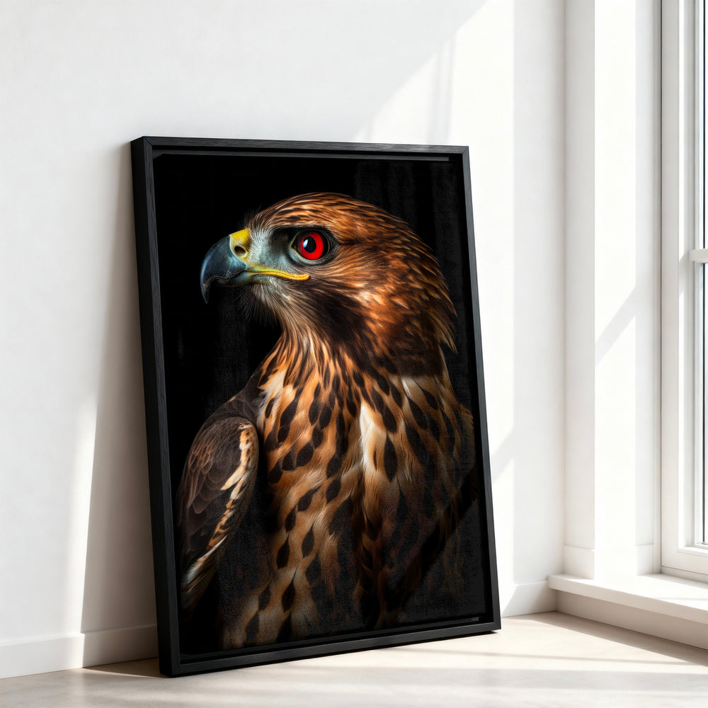Le tableau accroché en situation dans un intérieur meublé.