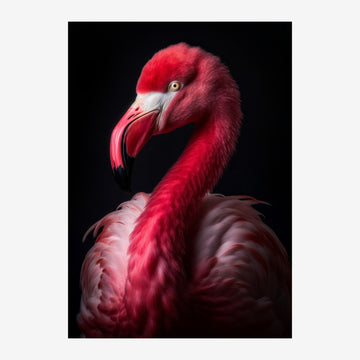 Flamant rose et noir – Portrait d'oiseau