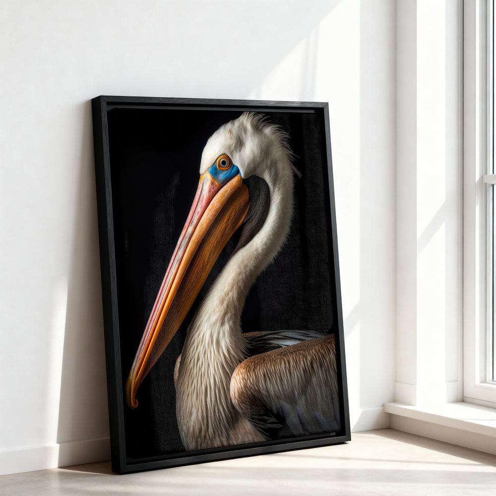 Le tableau accroché en situation dans un intérieur meublé.
