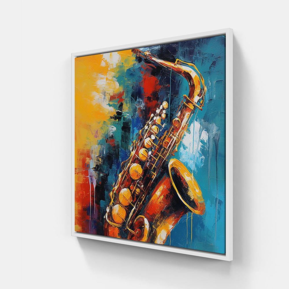 Melancholic Saxophone Tunes-Canvas-artwall-20x20 cm-White-Artwall