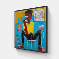 Abstract Basquiat Fusion-Canvas-artwall-20x20 cm-Black-Artwall