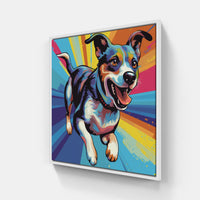 Dog come play-Canvas-artwall-20x20 cm-White-Artwall