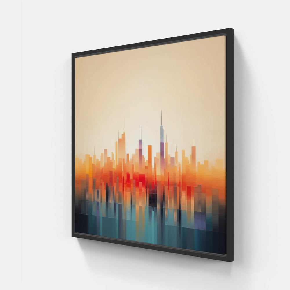 Modern Skyline Essence-Canvas-artwall-20x20 cm-Black-Artwall