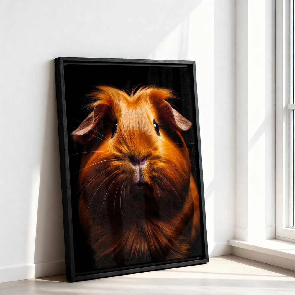 Le tableau accroché en situation dans un intérieur meublé.