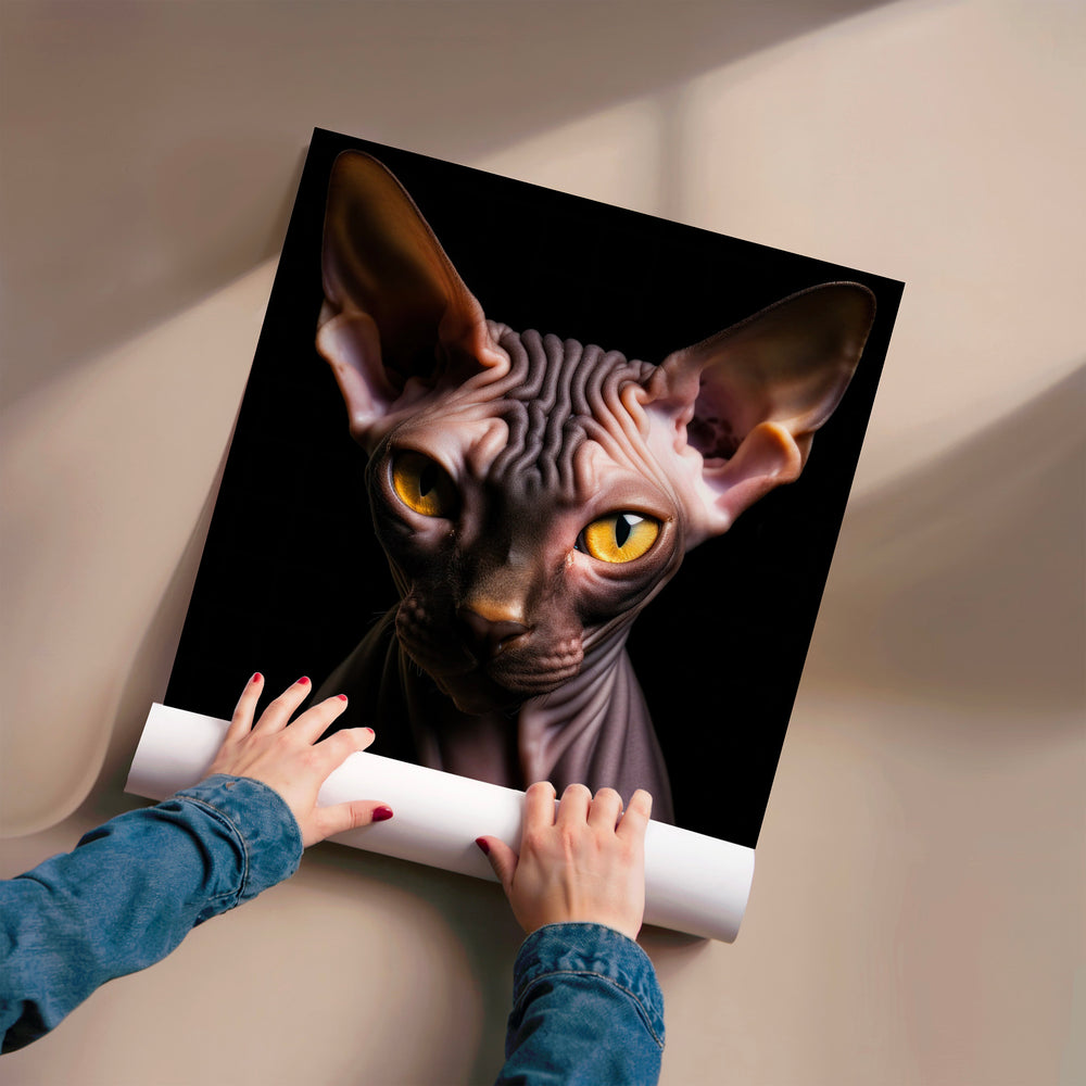 L'impression présentée en poster, sans encadrement, sur un mur neutre.
