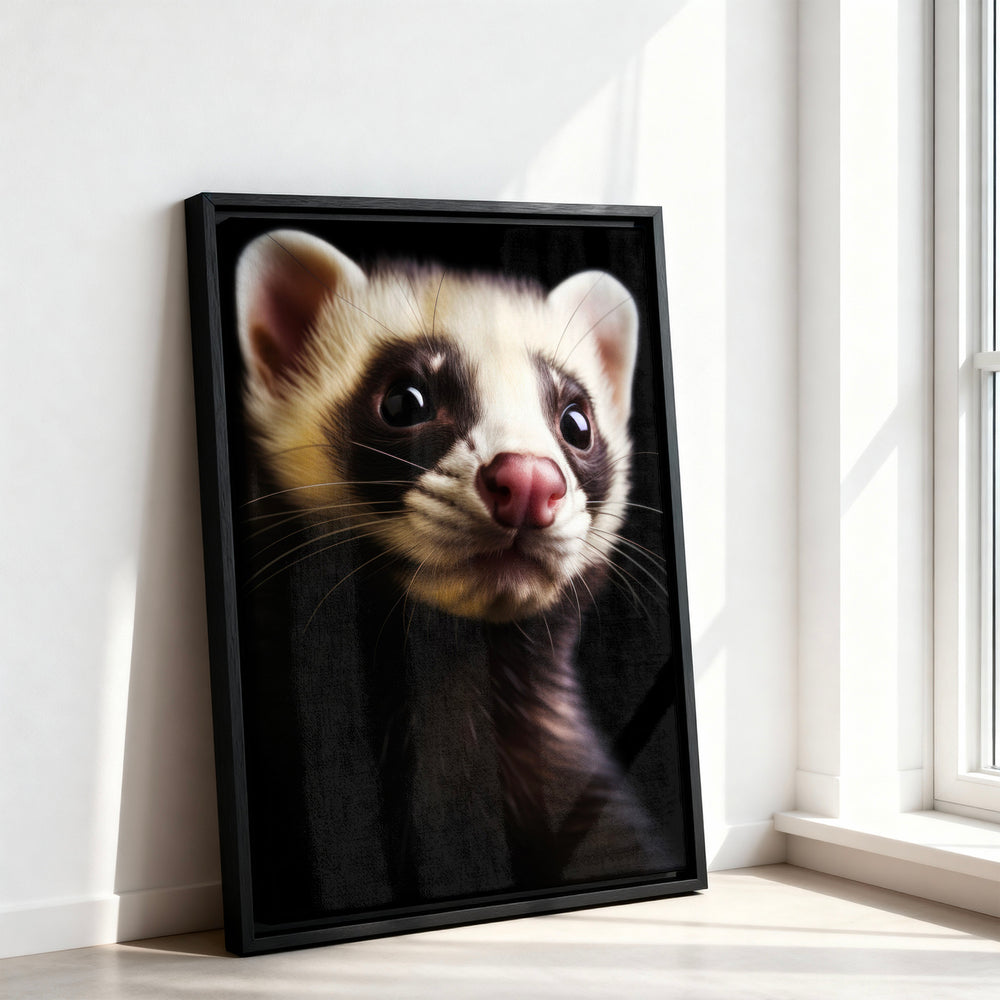 Le tableau accroché en situation dans un intérieur meublé.