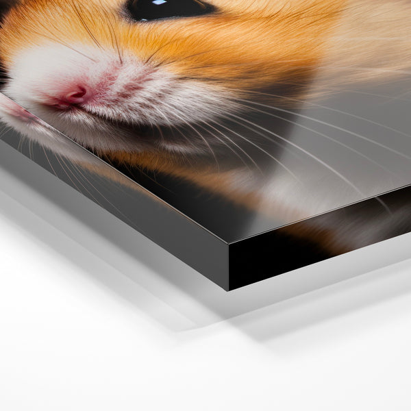 Hamster roux et blanc, portrait noir et blanc — Verre acrylique