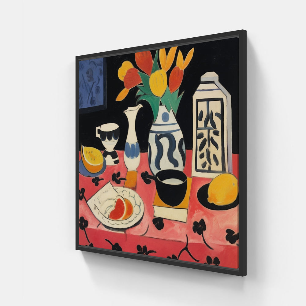 Matisse's Playful Expressions-Canvas-artwall-20x20 cm-Black-Artwall