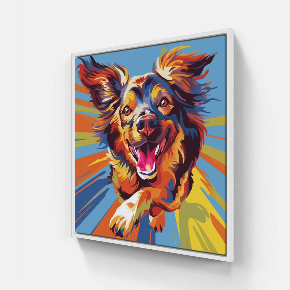 Dog bark roam joy-Canvas-artwall-20x20 cm-White-Artwall