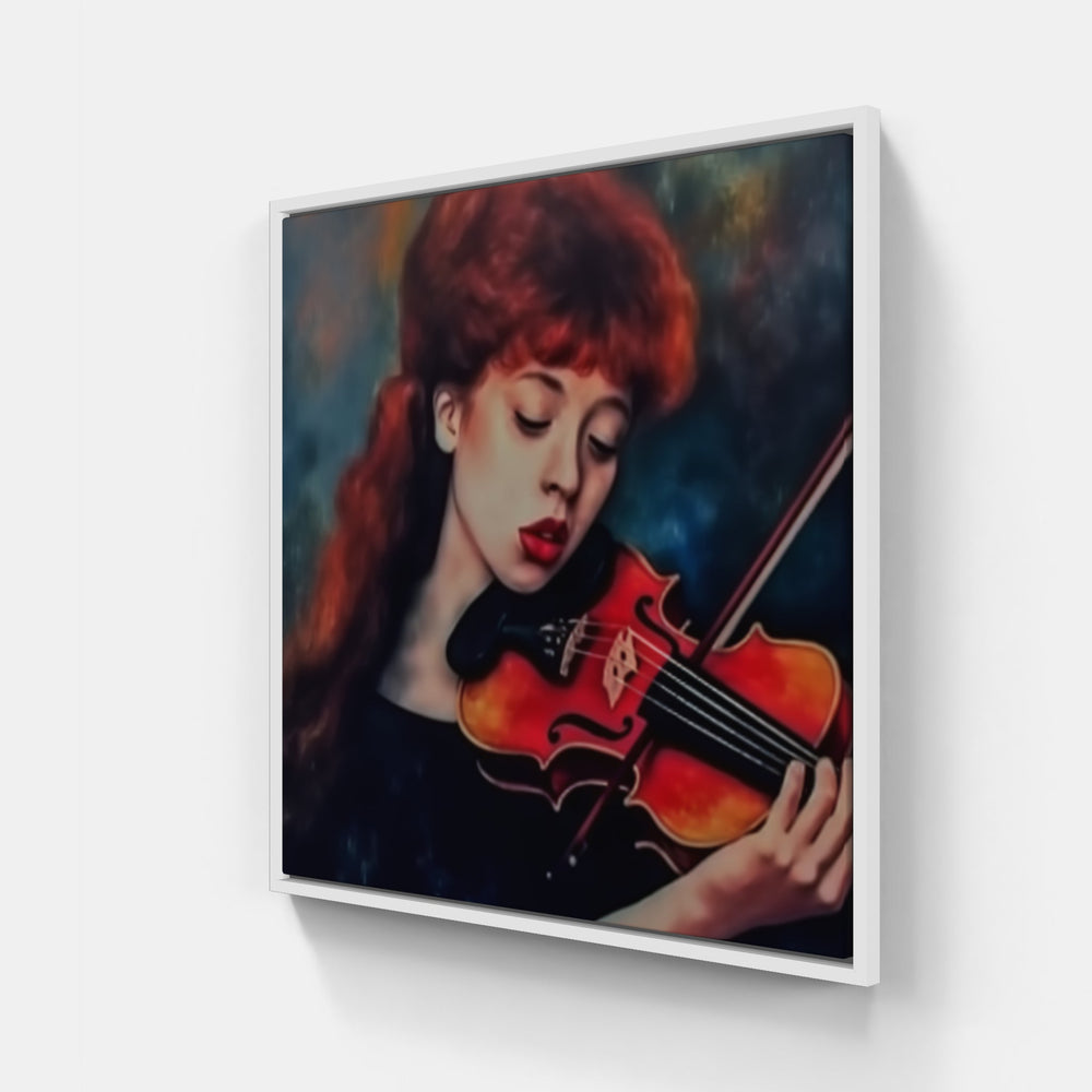 Soulful Violin Serenade-Canvas-artwall-20x20 cm-White-Artwall