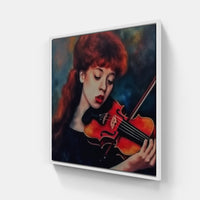 Soulful Violin Serenade-Canvas-artwall-20x20 cm-White-Artwall